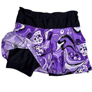 Sparkle Skirts Running Skort 60s Mod Psychedelic Sequins Pickleball Tennis Golf